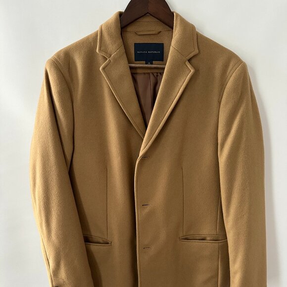 Tan Banana Republic Men's Medium Wool Blend Jacket - Picture 2 of 12